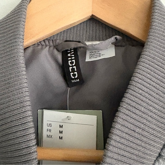 H&M Oversized Bomber Jacket in Gray NEW - Picture 6 of 6
